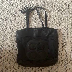 vintage coach tote leather bag